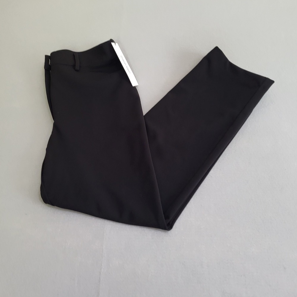 NWT Calvin Klein Dress Trouser Pants Classic Black Stretch Slacks Women's 6